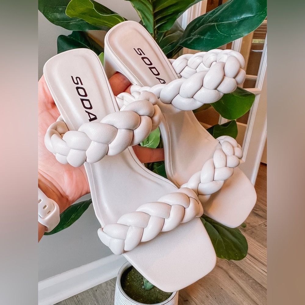 Bone Braided Heels